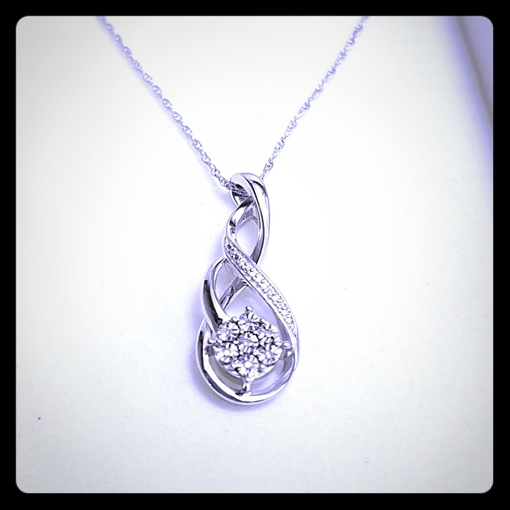Sterling Silver Diamond Necklace